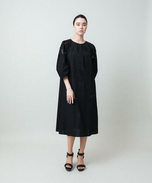 HIROKO KOSHINO / ヒロココシノ ロング・マキシ丈ワンピース | 幾何学エンブロイダリーワンピース /洗える | 詳細11