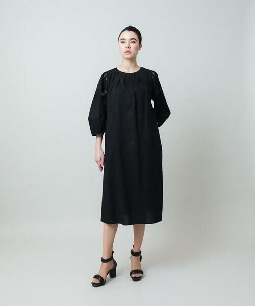 HIROKO KOSHINO / ヒロココシノ ロング・マキシ丈ワンピース | 幾何学エンブロイダリーワンピース /洗える | 詳細13