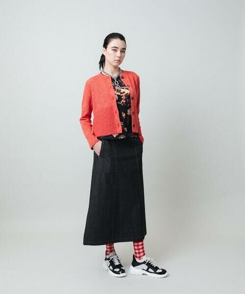 HIROKO KOSHINO / ヒロココシノ ロング・マキシ丈スカート | 異素材ドッキングAラインスカート /洗える | 詳細11