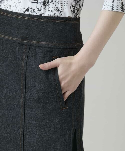 HIROKO KOSHINO / ヒロココシノ ロング・マキシ丈スカート | 異素材ドッキングAラインスカート /洗える | 詳細8