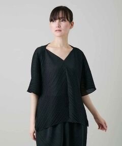 HIROKO KOSHINO / ヒロココシノ シャツ・ブラウス | ランダムプリーツテールロングブラウス /洗える