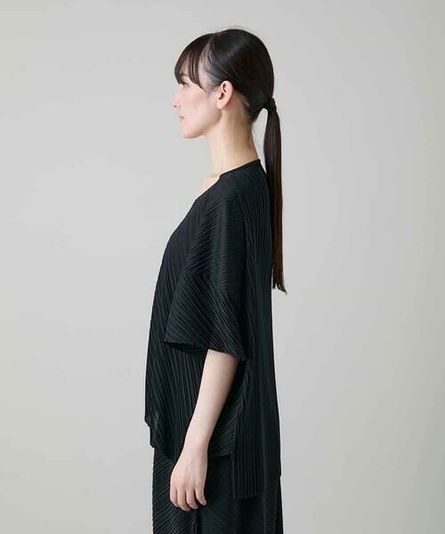 HIROKO KOSHINO / ヒロココシノ シャツ・ブラウス | ランダムプリーツテールロングブラウス /洗える | 詳細2