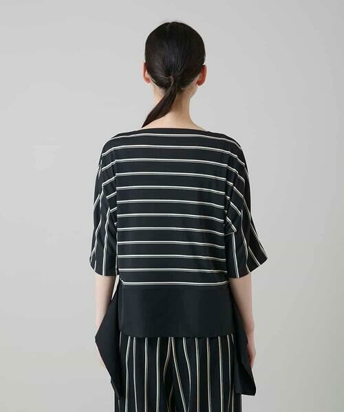 HIROKO KOSHINO / ヒロココシノ シャツ・ブラウス | アシンメトリーヘムボーダーブラウス/日本製/洗濯機で洗える | 詳細3