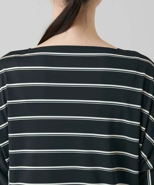 HIROKO KOSHINO / ヒロココシノ シャツ・ブラウス | アシンメトリーヘムボーダーブラウス/日本製/洗濯機で洗える | 詳細5