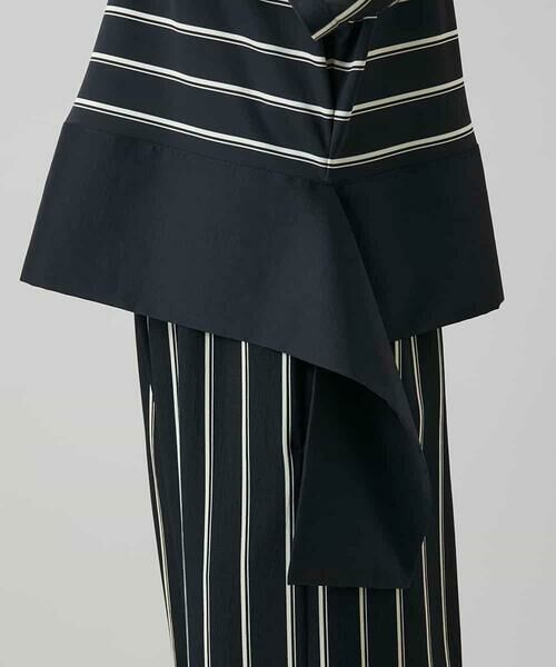 HIROKO KOSHINO / ヒロココシノ シャツ・ブラウス | アシンメトリーヘムボーダーブラウス/日本製/洗濯機で洗える | 詳細8