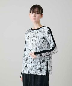 HIROKO KOSHINO / ヒロココシノ カットソー | インクペインティングテープアクセントカットソー/日本製/洗える