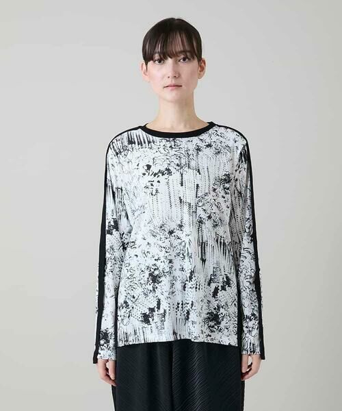 HIROKO KOSHINO / ヒロココシノ カットソー | インクペインティングテープアクセントカットソー/日本製/洗える | 詳細1