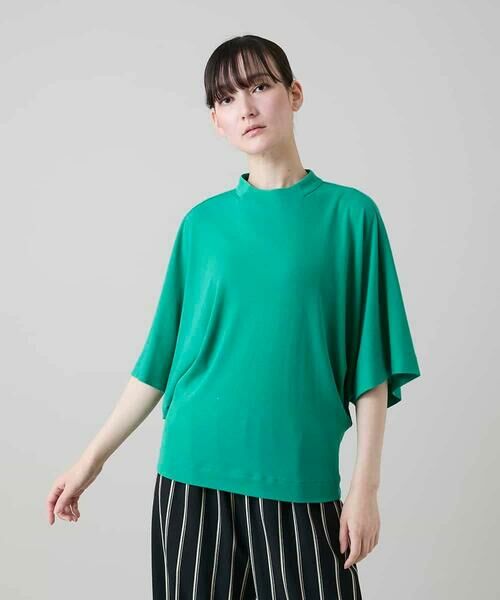 HIROKO KOSHINO / ヒロココシノ カットソー | ドルマンスリーブミニマルカットソー/日本製/洗える（グリーン）