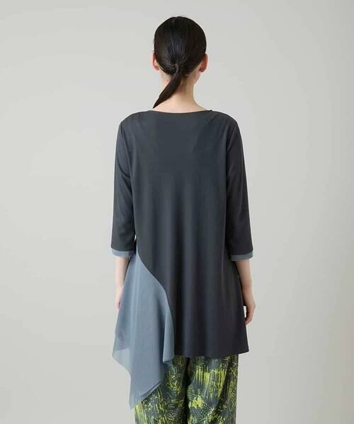 HIROKO KOSHINO / ヒロココシノ チュニック | アシンメトリーチュールヘムデザインチュニック/日本製/洗える | 詳細3