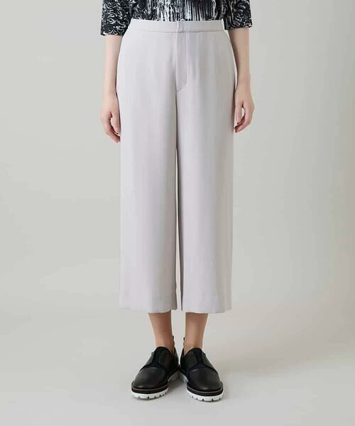 HIROKO KOSHINO / ヒロココシノ ショート・ハーフ・半端丈パンツ | サテンジョーゼットアンクルパンツ/日本製/洗える | 詳細1
