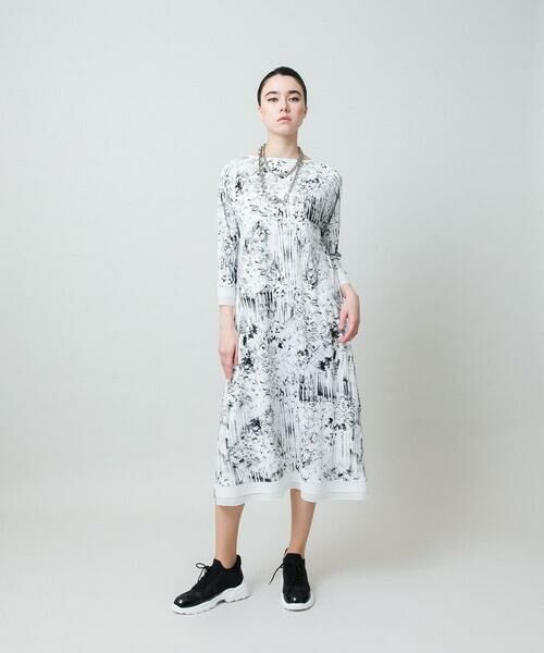 HIROKO KOSHINO / ヒロココシノ ロング・マキシ丈ワンピース | インクペインティングワンピース/日本製/洗える | 詳細10