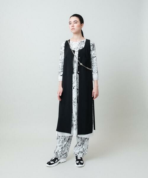 HIROKO KOSHINO / ヒロココシノ ロング・マキシ丈ワンピース | インクペインティングワンピース/日本製/洗える | 詳細11