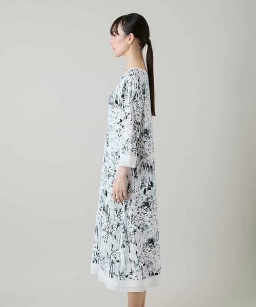 HIROKO KOSHINO / ヒロココシノ ロング・マキシ丈ワンピース | インクペインティングワンピース/日本製/洗える | 詳細2