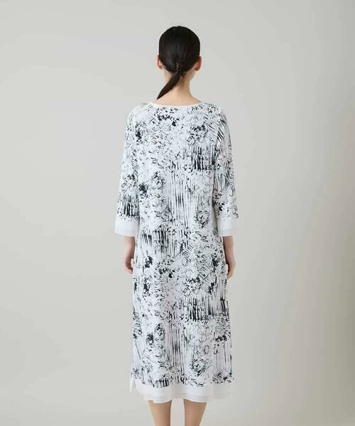 HIROKO KOSHINO / ヒロココシノ ロング・マキシ丈ワンピース | インクペインティングワンピース/日本製/洗える | 詳細3
