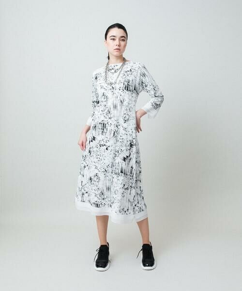 HIROKO KOSHINO / ヒロココシノ ロング・マキシ丈ワンピース | インクペインティングワンピース/日本製/洗える | 詳細9