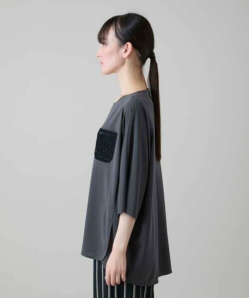 HIROKO KOSHINO / ヒロココシノ カットソー | 刺繍ポケットデザインカットソー/日本製/洗える | 詳細2