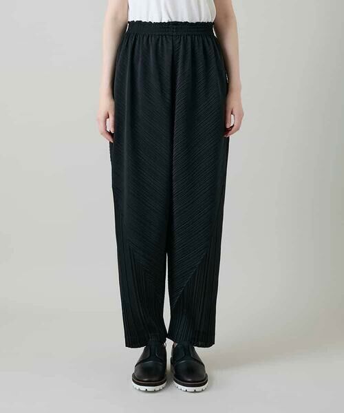 HIROKO KOSHINO / ヒロココシノ チノ・ワークパンツ | ランダムプリーツシルエットパンツ/洗える | 詳細1