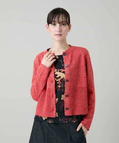 HIROKO KOSHINO / ヒロココシノ カーディガン・ボレロ | 切り替えニットカーディガン/日本製/洗える