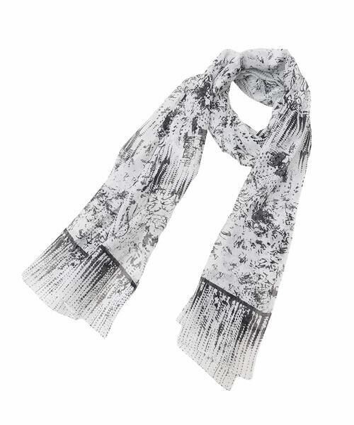 HIROKO KOSHINO / ヒロココシノ マフラー・ショール・スヌード・ストール | インクペインティングプリントストール /洗える | 詳細3