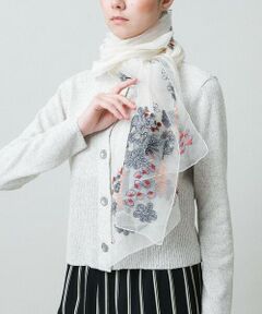 HIROKO KOSHINO / ヒロココシノ マフラー・ショール・スヌード・ストール | オリエンタルアニマル刺繍ストール