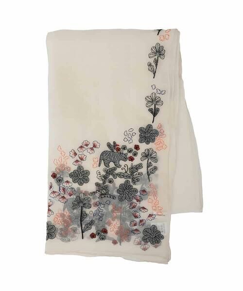 HIROKO KOSHINO / ヒロココシノ マフラー・ショール・スヌード・ストール | オリエンタルアニマル刺繍ストール | 詳細1