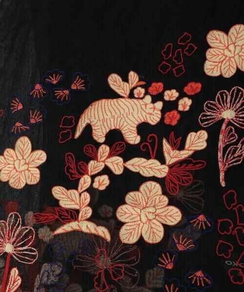 HIROKO KOSHINO / ヒロココシノ マフラー・ショール・スヌード・ストール | オリエンタルアニマル刺繍ストール | 詳細3
