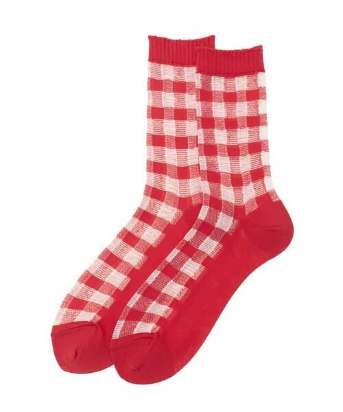 HIROKO KOSHINO / ヒロココシノ その他小物 | チェックシースルーソックス /日本製/洗濯機で洗える | 詳細1
