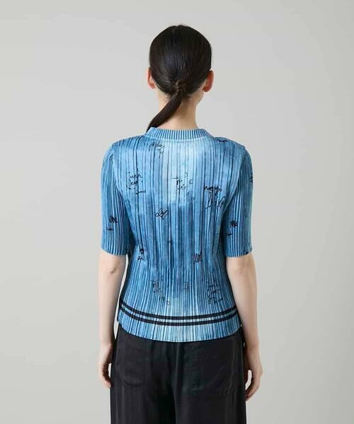 HIROKO KOSHINO / ヒロココシノ カットソー | デニム風ロゴプリントプリーツプルオーバー/洗える | 詳細3