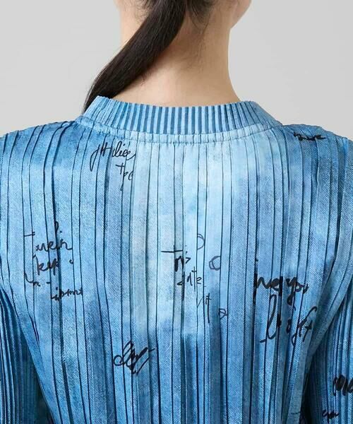 HIROKO KOSHINO / ヒロココシノ カットソー | デニム風ロゴプリントプリーツプルオーバー/洗える | 詳細5