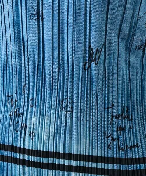 HIROKO KOSHINO / ヒロココシノ カットソー | デニム風ロゴプリントプリーツプルオーバー/洗える | 詳細8