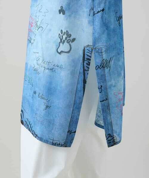 HIROKO KOSHINO / ヒロココシノ シャツ・ブラウス | デニム風アートプリントロングシャツ/洗える | 詳細11