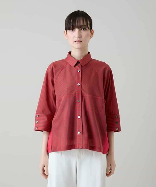 HIROKO KOSHINO / ヒロココシノ シャツ・ブラウス | トリコットストライプデザインブラウス/洗える | 詳細1