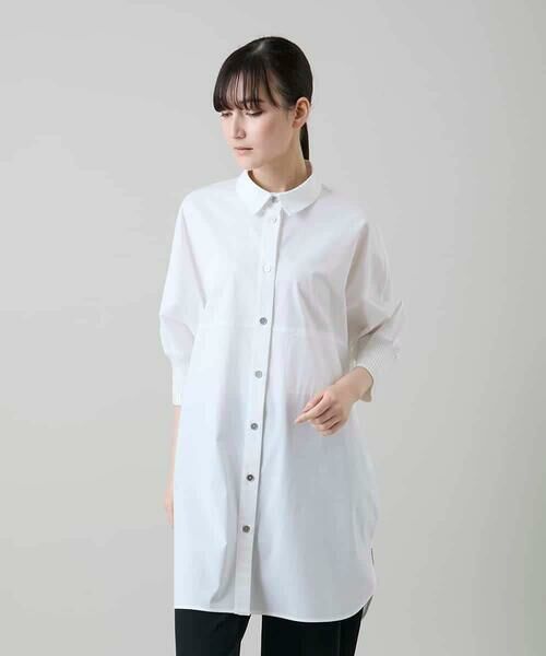 HIROKO KOSHINO / ヒロココシノ シャツ・ブラウス | ビッグシルエット切り替えシャツ/洗える | 詳細1