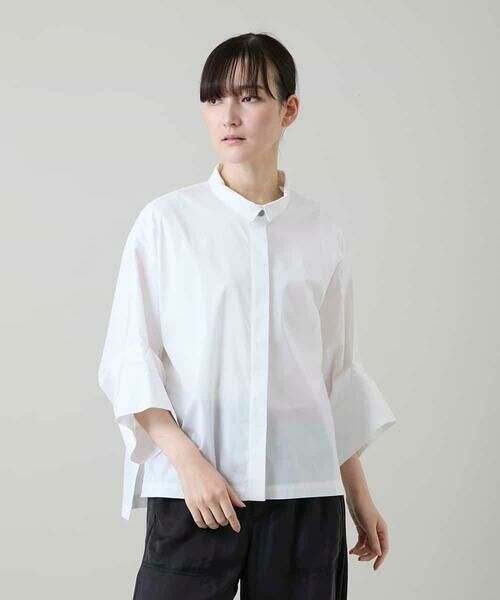 HIROKO KOSHINO / ヒロココシノ シャツ・ブラウス | ワイドタックスリーブブラウス/洗える（ホワイト）