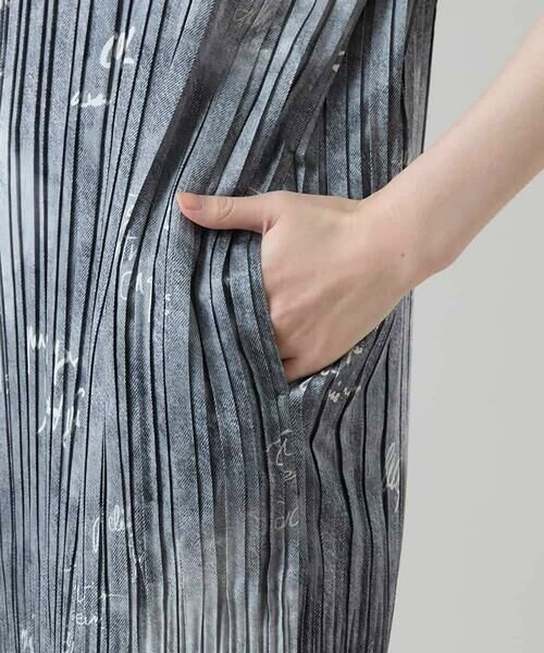 HIROKO KOSHINO / ヒロココシノ チュニック | デニム風ロゴプリントプリーツチュニック/洗える | 詳細7