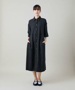 HIROKO KOSHINO / ヒロココシノ ロング・マキシ丈ワンピース | 異素材ドッキングシャツワンピース