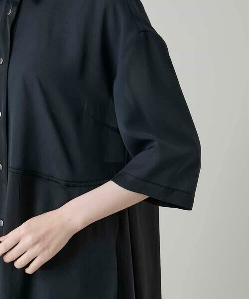 HIROKO KOSHINO / ヒロココシノ ロング・マキシ丈ワンピース | 異素材ドッキングシャツワンピース | 詳細8