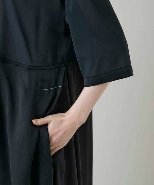 HIROKO KOSHINO / ヒロココシノ ロング・マキシ丈ワンピース | 異素材ドッキングシャツワンピース | 詳細9
