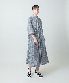 HIROKO KOSHINO / ヒロココシノ ロング・マキシ丈ワンピース | トリコットストライプ切り替えデザインワンピース /洗える