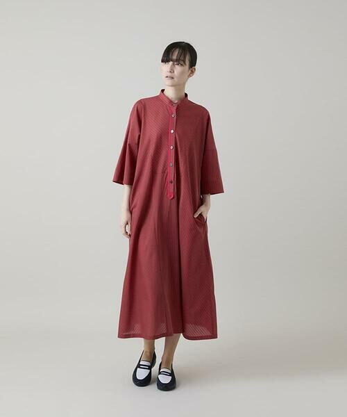 HIROKO KOSHINO / ヒロココシノ ロング・マキシ丈ワンピース | トリコットストライプ切り替えデザインワンピース /洗える | 詳細10