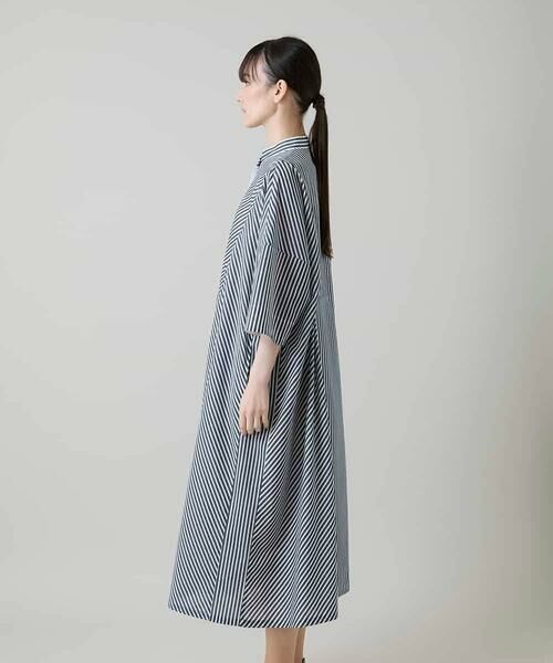HIROKO KOSHINO / ヒロココシノ ロング・マキシ丈ワンピース | トリコットストライプ切り替えデザインワンピース /洗える | 詳細13