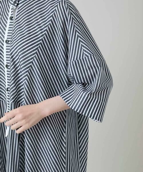 HIROKO KOSHINO / ヒロココシノ ロング・マキシ丈ワンピース | トリコットストライプ切り替えデザインワンピース /洗える | 詳細4