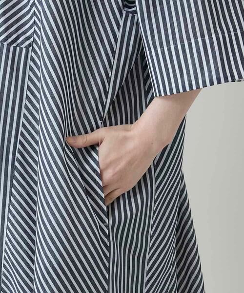 HIROKO KOSHINO / ヒロココシノ ロング・マキシ丈ワンピース | トリコットストライプ切り替えデザインワンピース /洗える | 詳細6