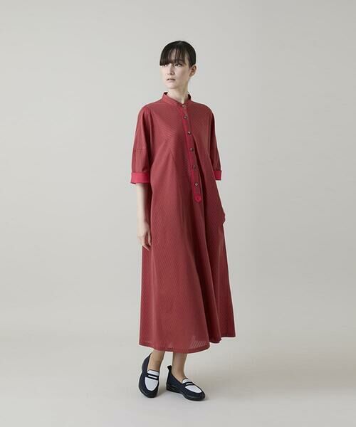 HIROKO KOSHINO / ヒロココシノ ロング・マキシ丈ワンピース | トリコットストライプ切り替えデザインワンピース /洗える | 詳細9