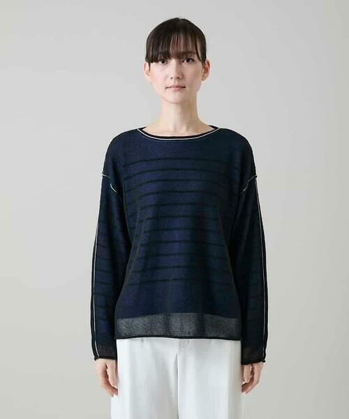 HIROKO KOSHINO / ヒロココシノ ニット・セーター | リバーシブルボーダーニットトップ | 詳細1