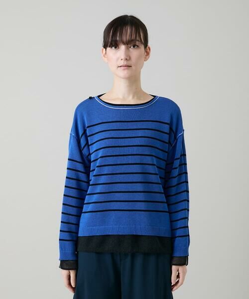 HIROKO KOSHINO / ヒロココシノ ニット・セーター | リバーシブルボーダーニットトップ | 詳細12