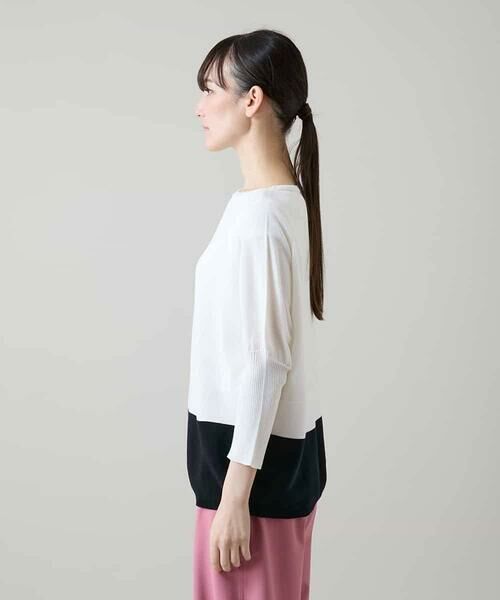 HIROKO KOSHINO / ヒロココシノ ニット・セーター | バイカラーホールガーメントニットプルオーバー/日本製/洗える | 詳細2