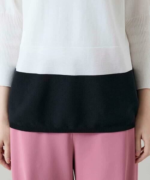 HIROKO KOSHINO / ヒロココシノ ニット・セーター | バイカラーホールガーメントニットプルオーバー/日本製/洗える | 詳細7
