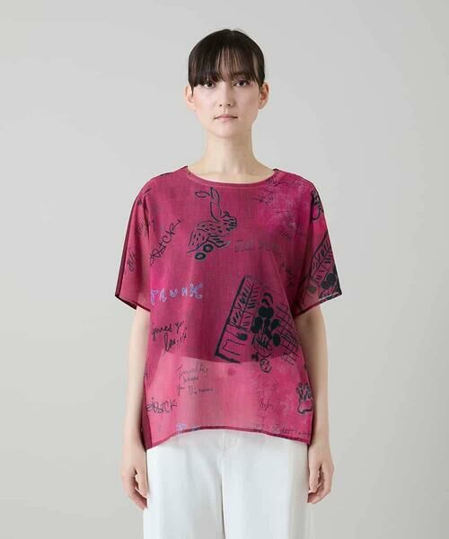 HIROKO KOSHINO / ヒロココシノ カットソー | デニム風アートプリントカットソー/日本製/洗える | 詳細1