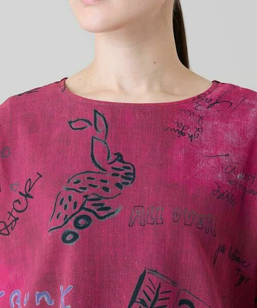 HIROKO KOSHINO / ヒロココシノ カットソー | デニム風アートプリントカットソー/日本製/洗える | 詳細4